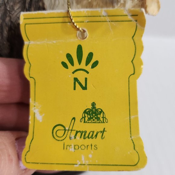 Vintage Arnart Imports Capidimonte Style Sheepdog Figurine on Wood Base - Picture 6 of 6